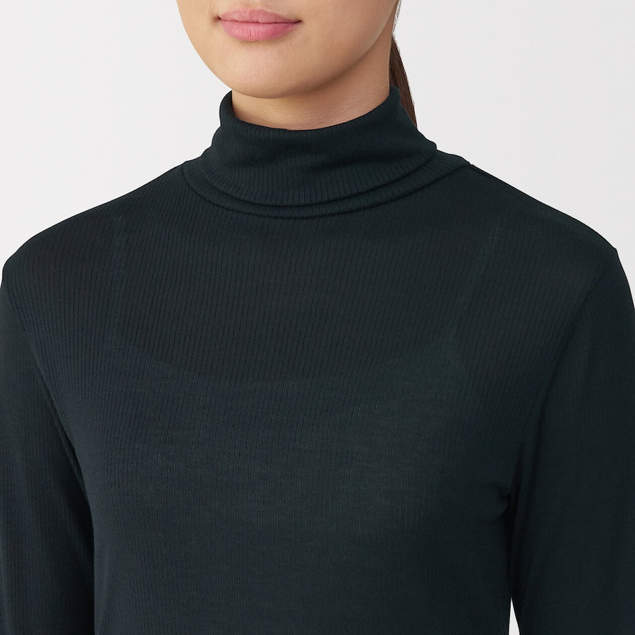 W's Silk blended sheer turtle neck T-shirtOff WhiteXS