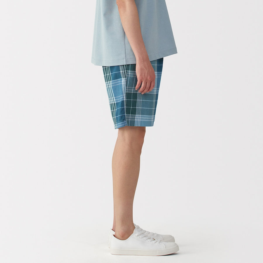 M's Madras Check easy shorts Dark Green CheckXS