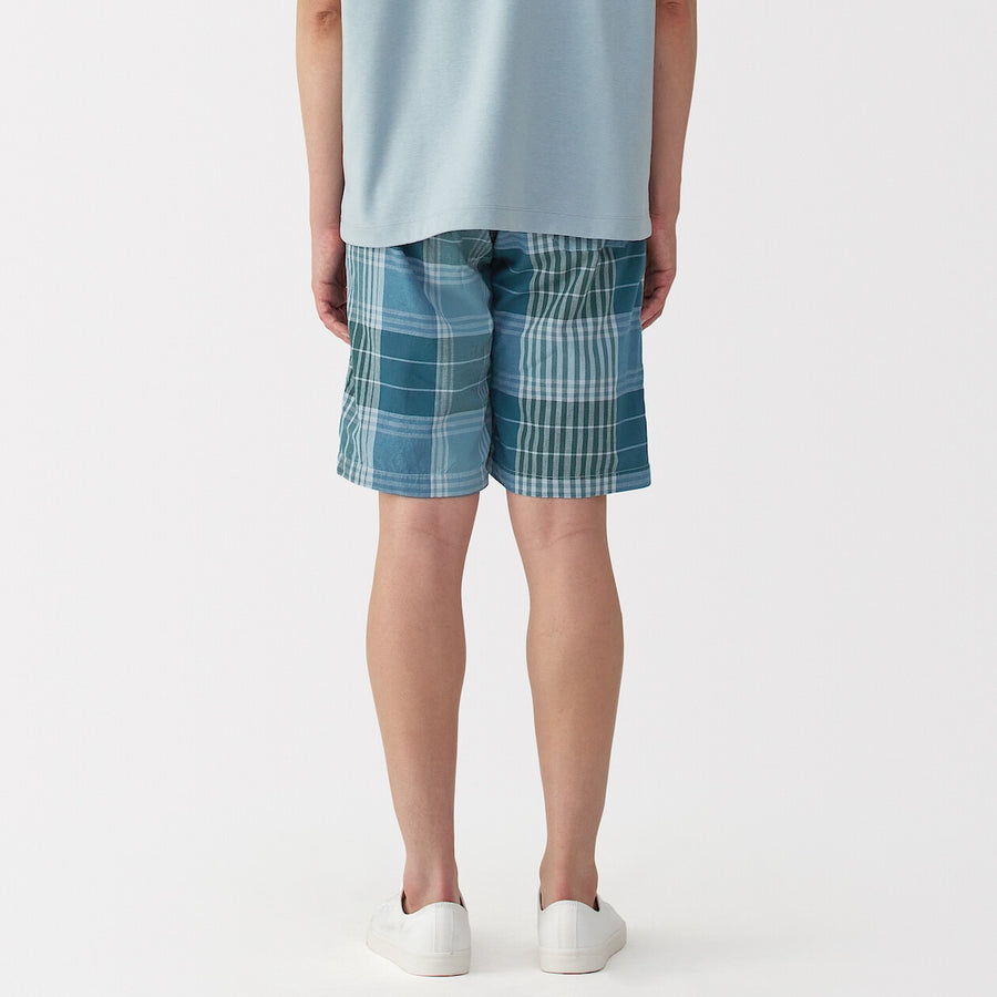 M's Madras Check easy shorts Dark Green CheckXS