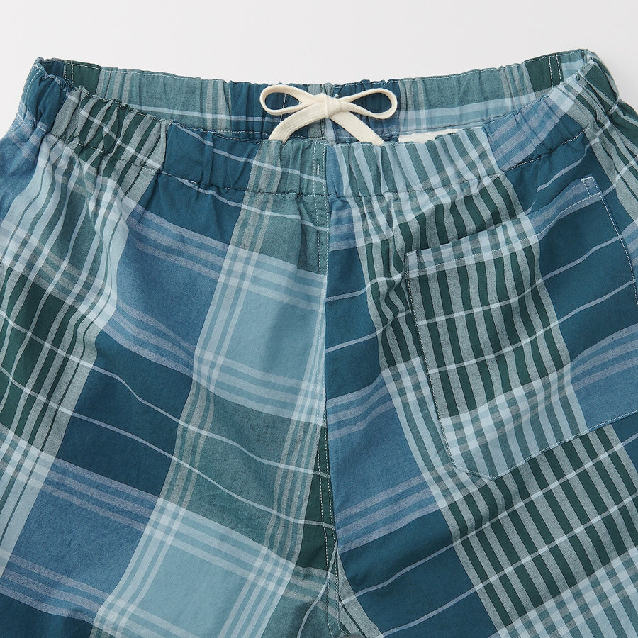 M's Madras Check easy shorts Dark Green CheckXS
