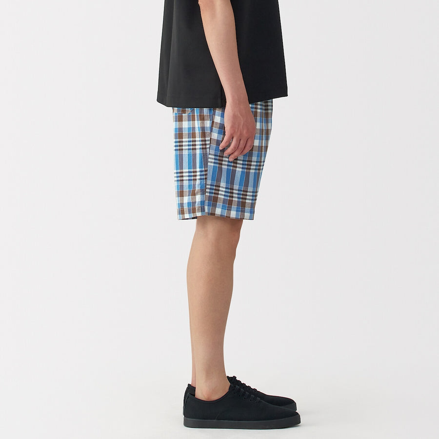 M's Madras Check easy shorts Dark Green CheckXS