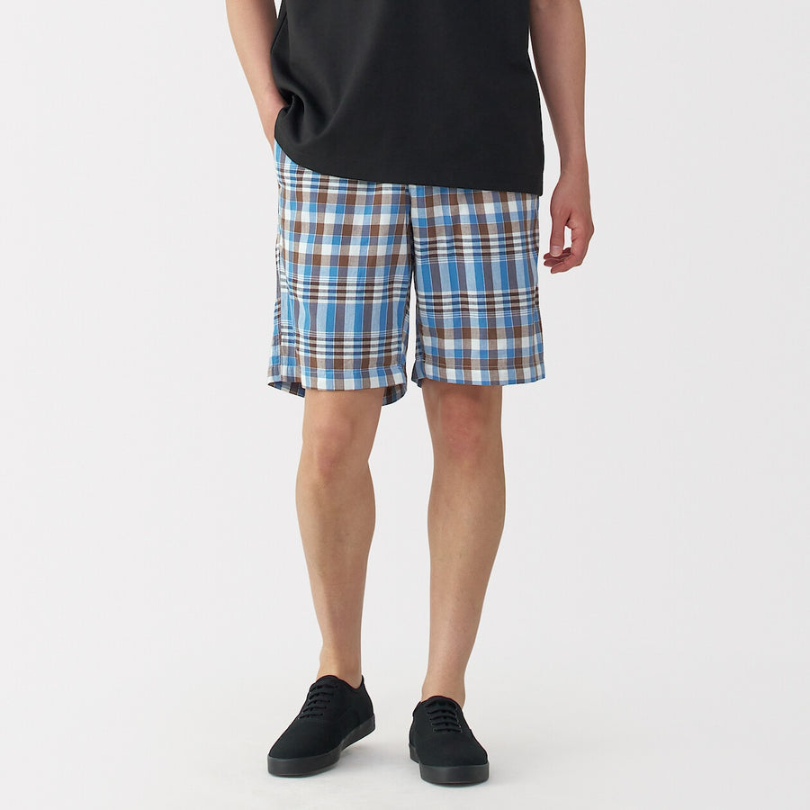 M's Madras Check easy shorts Dark Green CheckXS