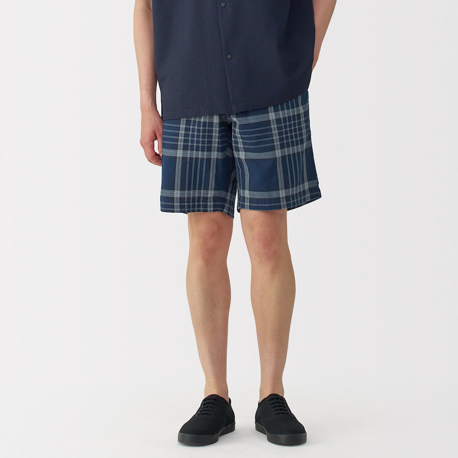 M's Madras Check easy shorts Dark Green CheckXS