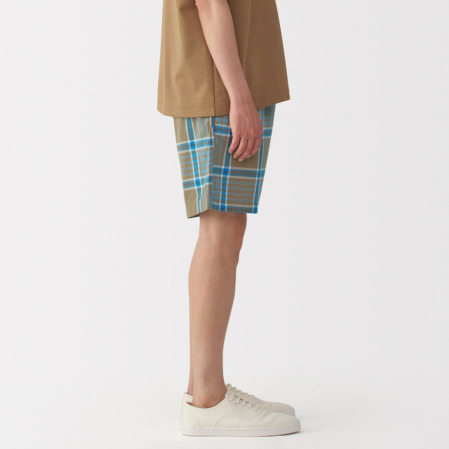 M's Madras Check easy shorts Dark Green CheckXS