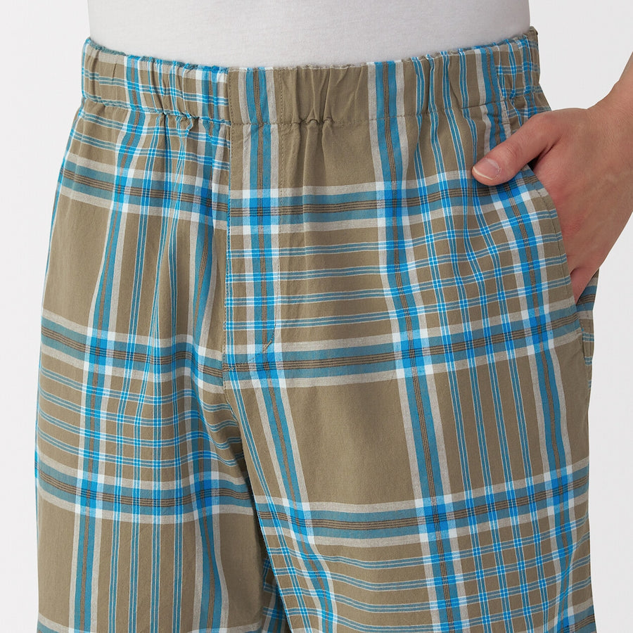 M's Madras Check easy shorts Dark Green CheckXS