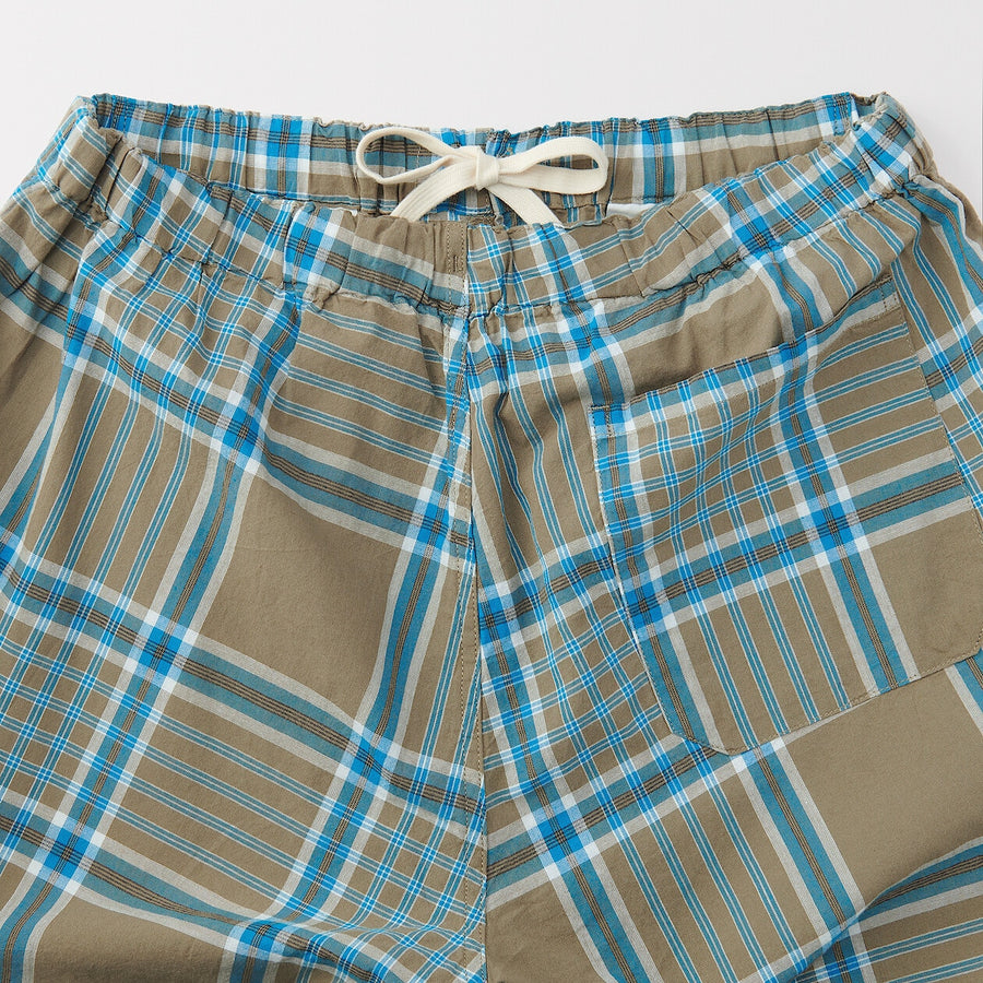 M's Madras Check easy shorts Dark Green CheckXS