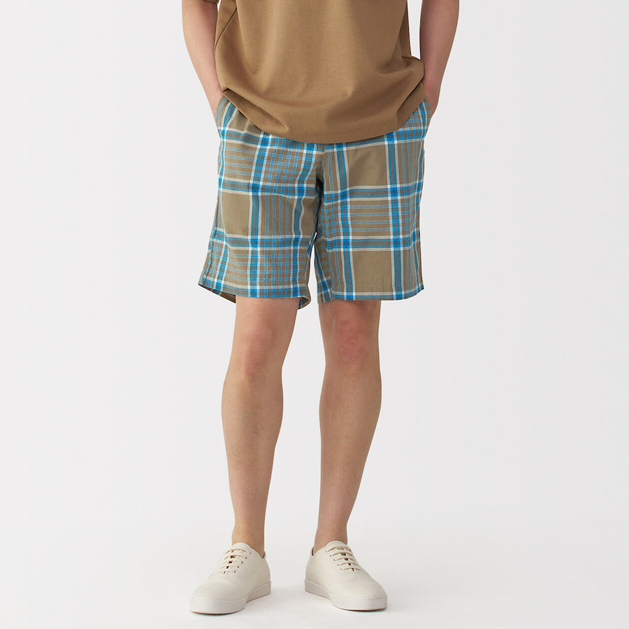 M's Madras Check easy shorts Dark Green CheckXS