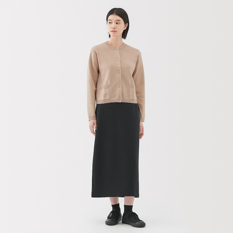 W's Washable crew neck cardigan Off WhiteXS