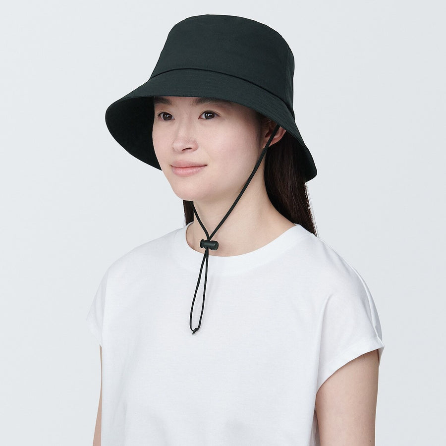 Breathable compactly foldable bucket hat Black56.5-59cm