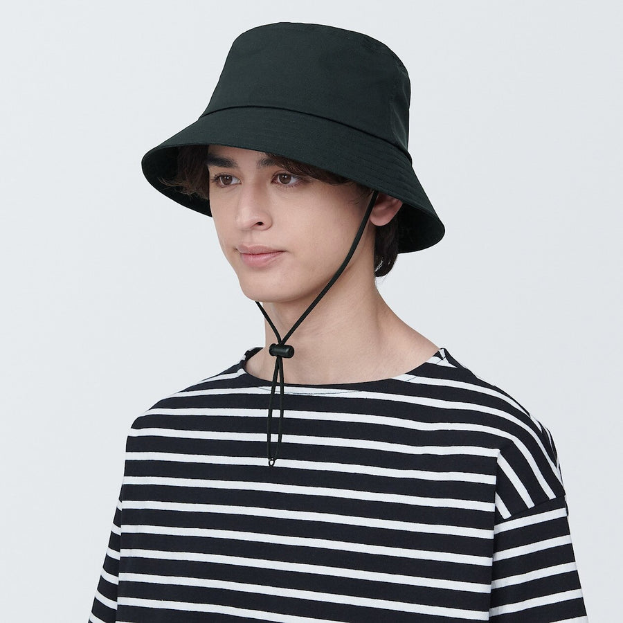Breathable compactly foldable bucket hat Black56.5-59cm