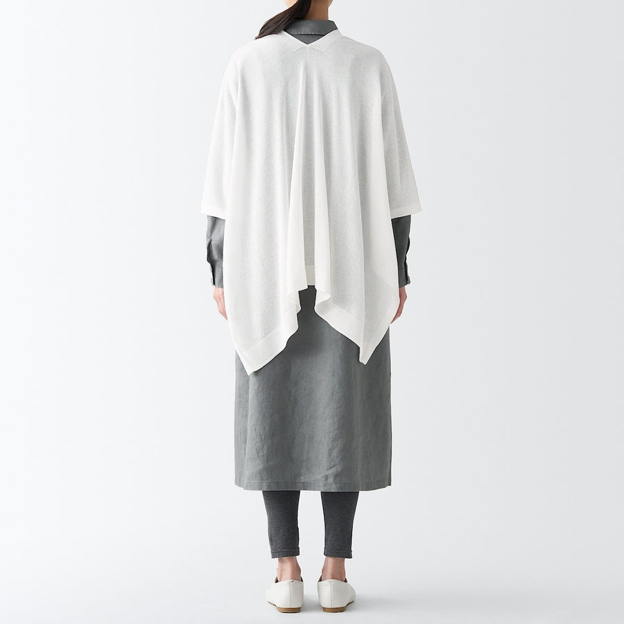 UV protection high-twist cotton bolero with buttonsWhite
