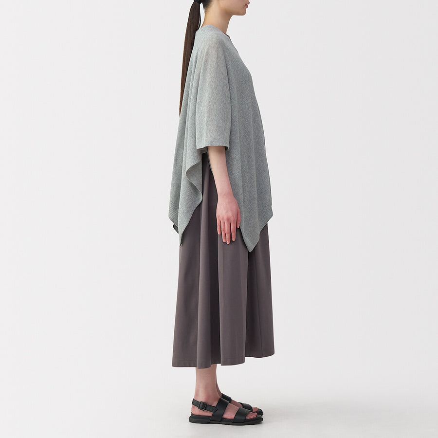 UV protection high-twist cotton bolero with buttonsWhite
