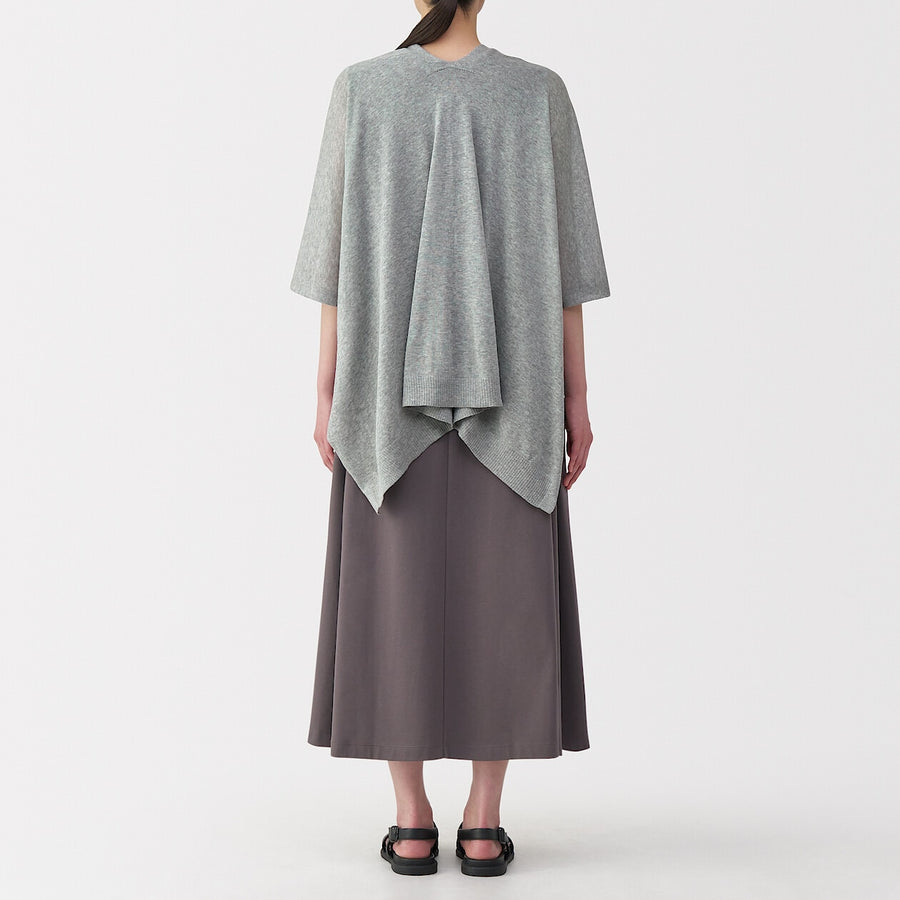 UV protection high-twist cotton bolero with buttonsWhite
