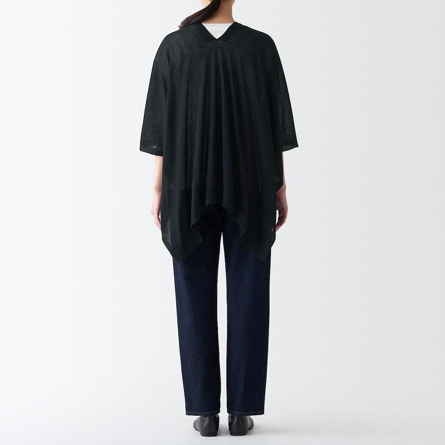 UV protection high-twist cotton bolero with buttonsWhite