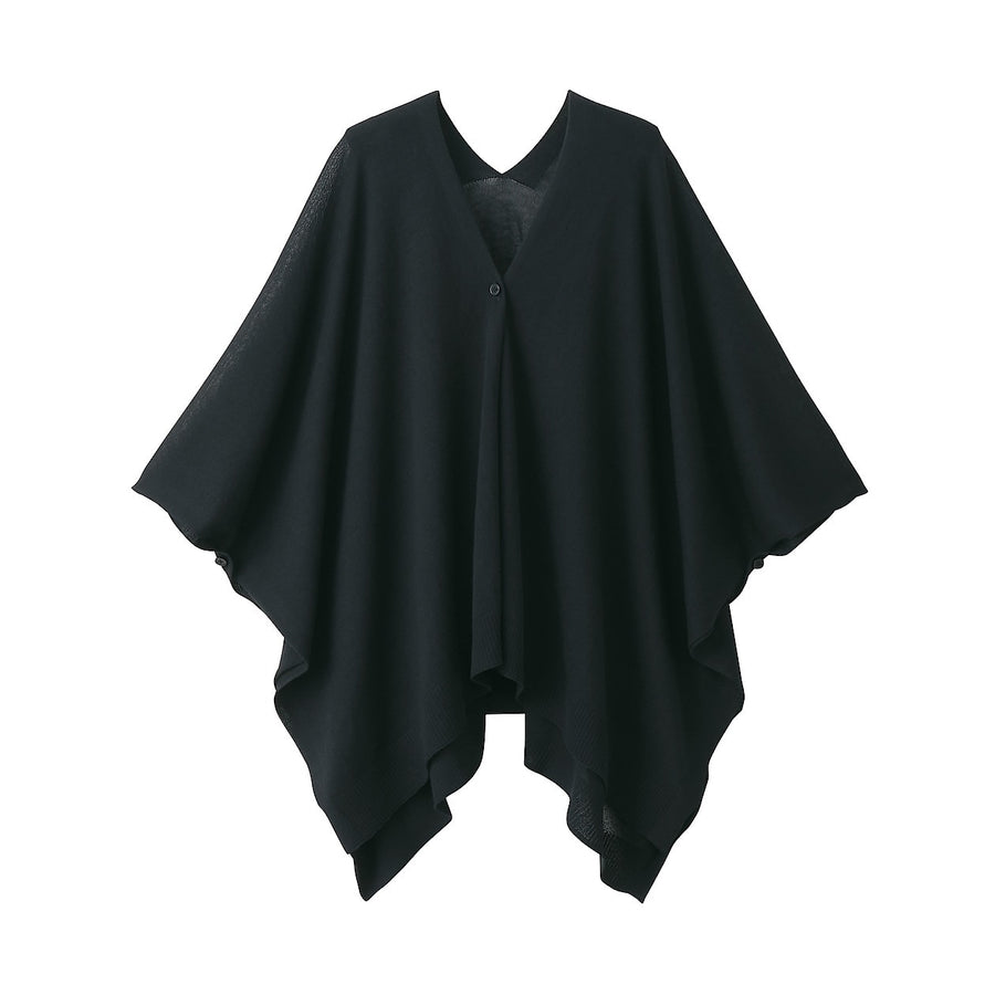 UV protection high-twist cotton bolero with buttonsWhite