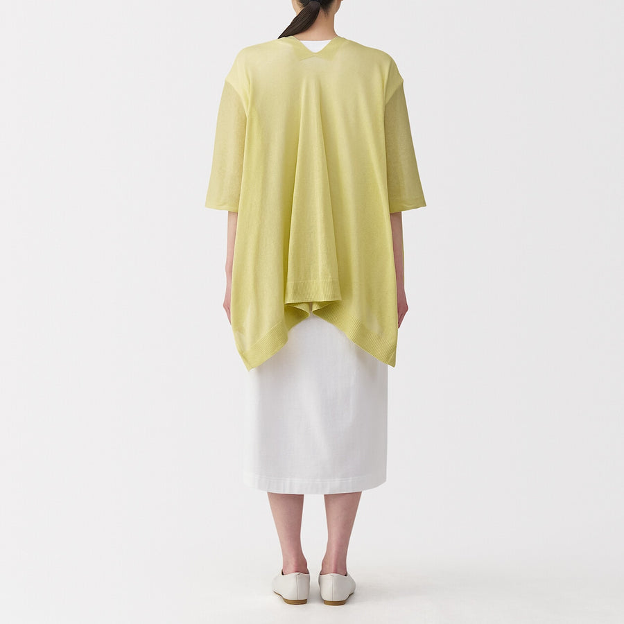 UV protection high-twist cotton bolero with buttonsWhite
