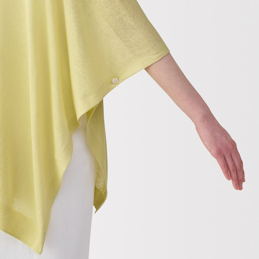 UV protection high-twist cotton bolero with buttonsWhite