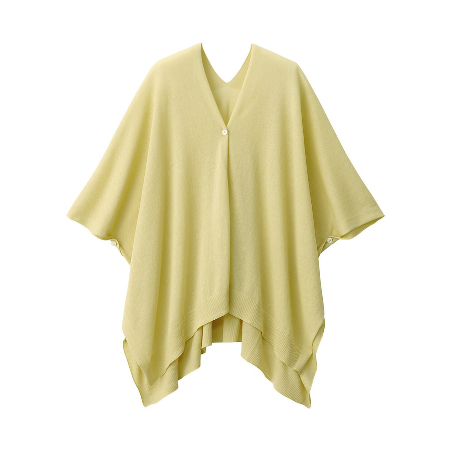 UV protection high-twist cotton bolero with buttonsWhite