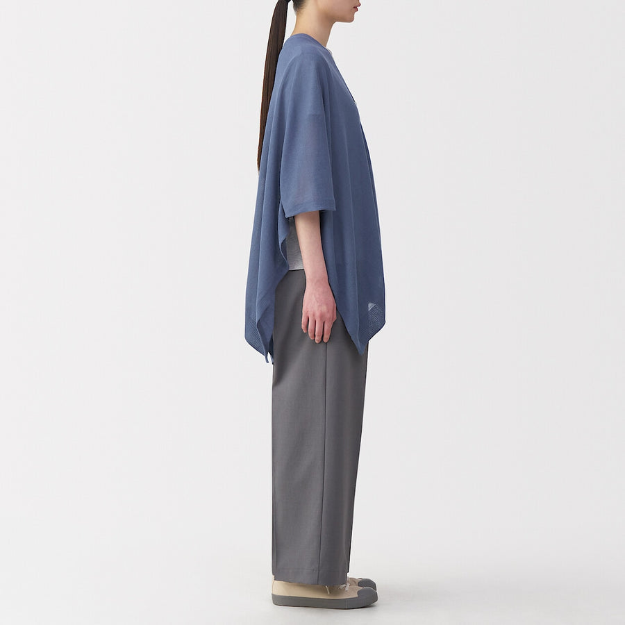 UV protection high-twist cotton bolero with buttonsWhite