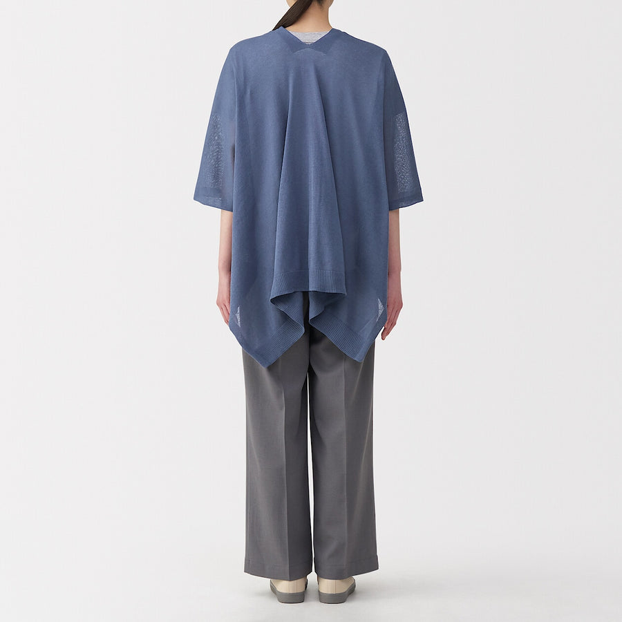UV protection high-twist cotton bolero with buttonsWhite