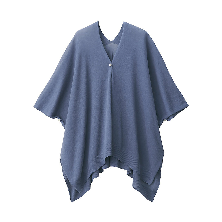 UV protection high-twist cotton bolero with buttonsWhite