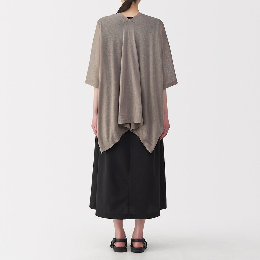 UV protection high-twist cotton bolero with buttonsWhite