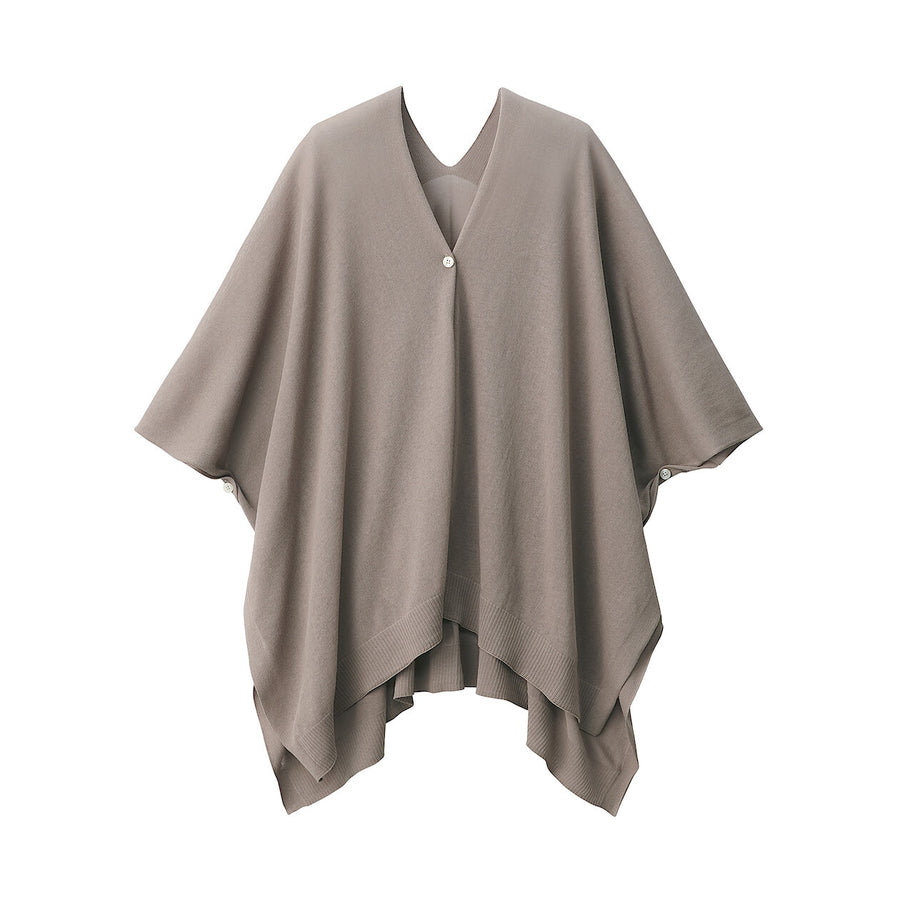 UV protection high-twist cotton bolero with buttonsWhite