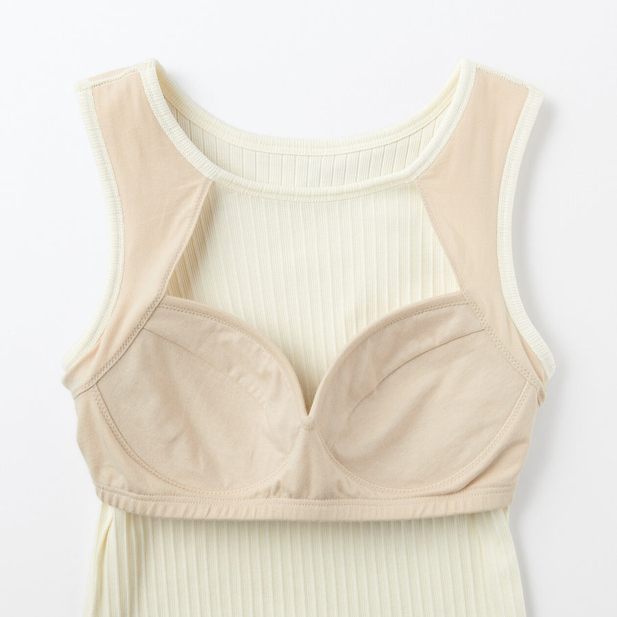 W's Cotton stretch ribbed bra tanktop BlackXS