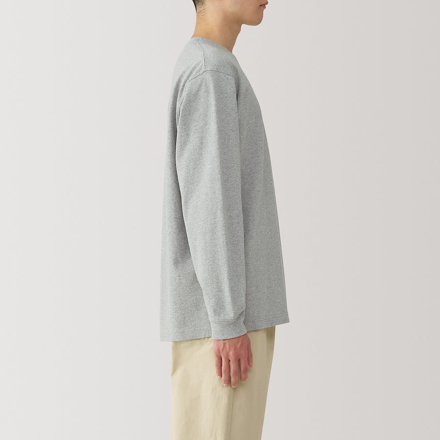 M's Washed heavyweight crewneck L/Slv T-shirtWhiteXS