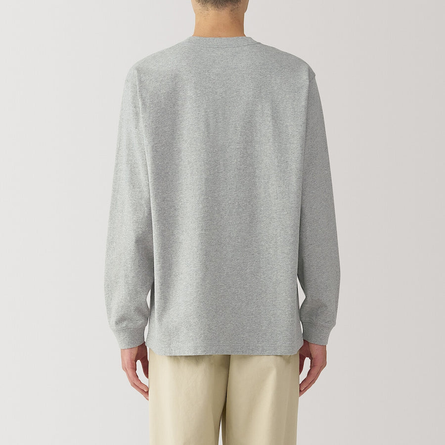 M's Washed heavyweight crewneck L/Slv T-shirtWhiteXS