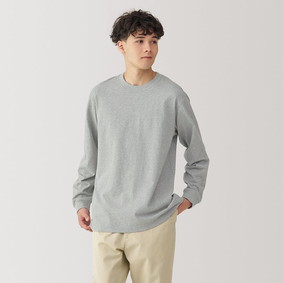 M's Washed heavyweight crewneck L/Slv T-shirtWhiteXS