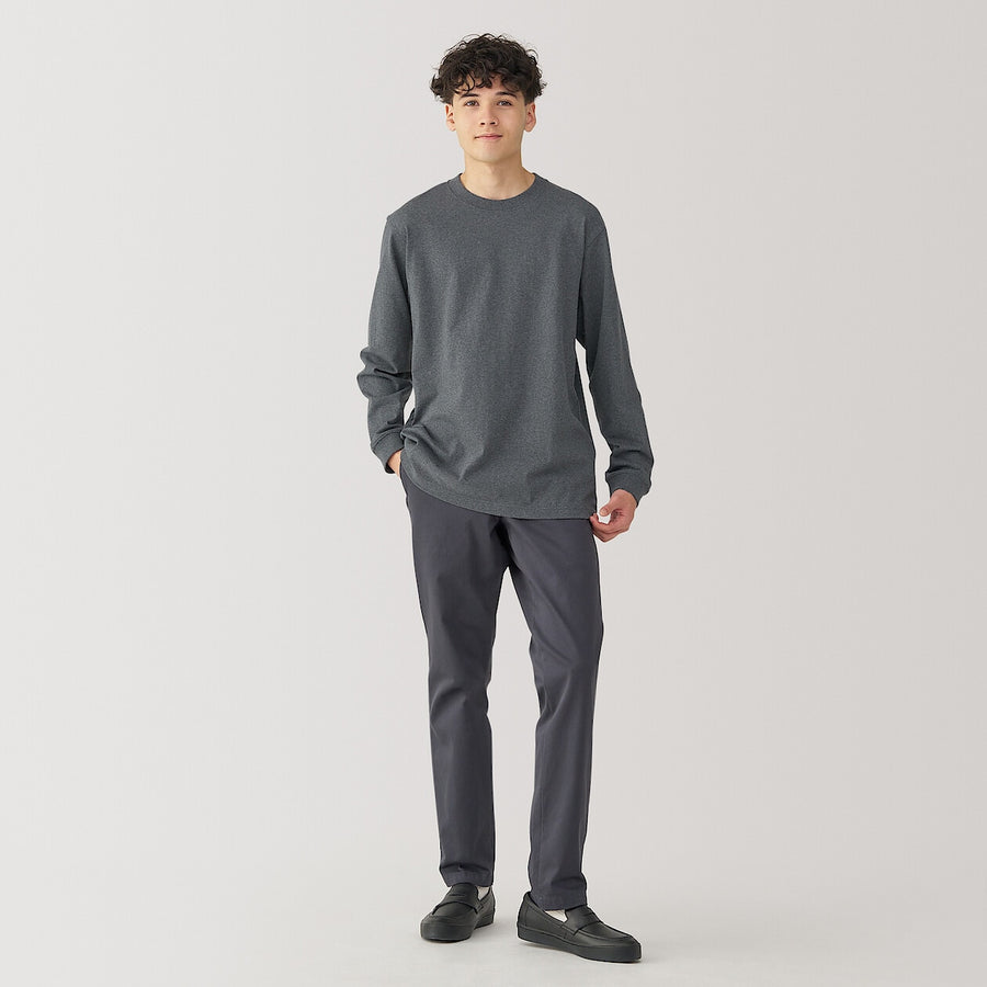 M's Washed heavyweight crewneck L/Slv T-shirtWhiteXS