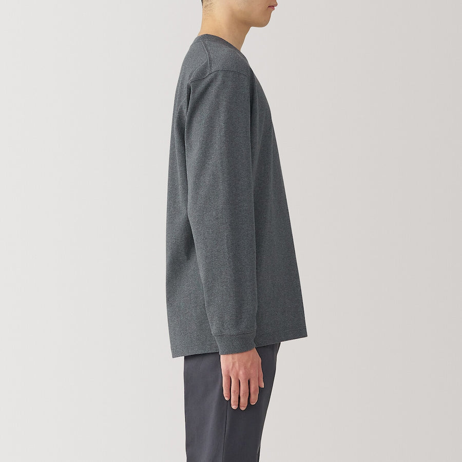 M's Washed heavyweight crewneck L/Slv T-shirtWhiteXS