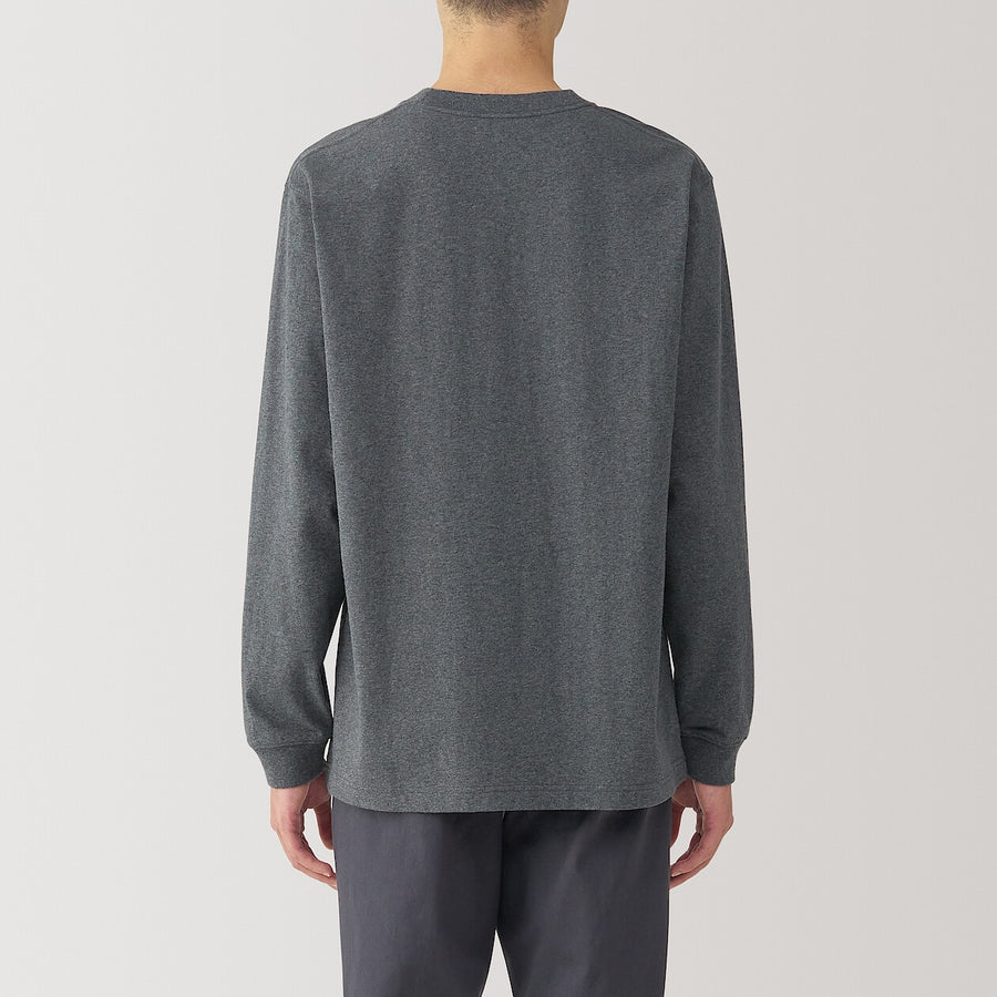 M's Washed heavyweight crewneck L/Slv T-shirtWhiteXS
