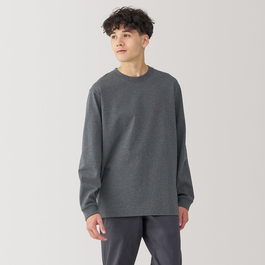 M's Washed heavyweight crewneck L/Slv T-shirtWhiteXS