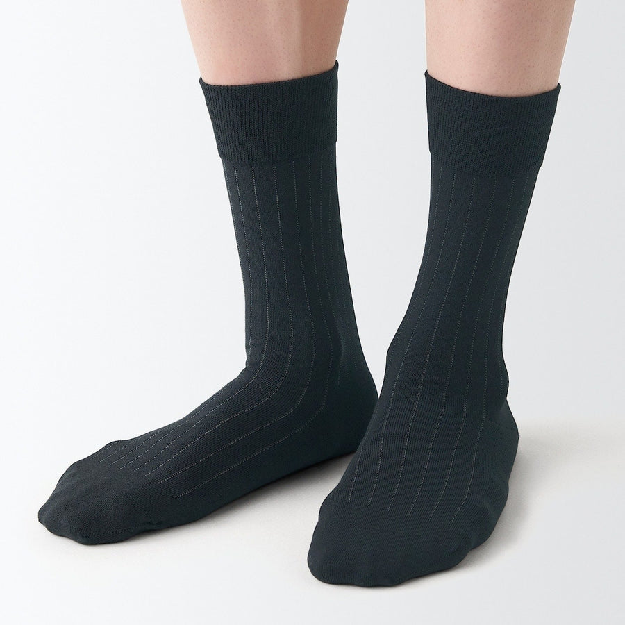 M's right angle Business socks Dark grey Stripe27-29cm