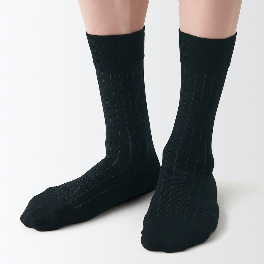 M's right angle Business socks Dark grey Stripe27-29cm