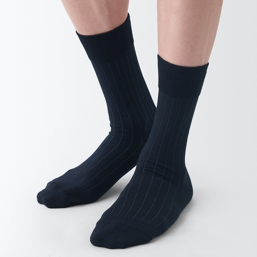 M's right angle Business socks Dark grey Stripe27-29cm