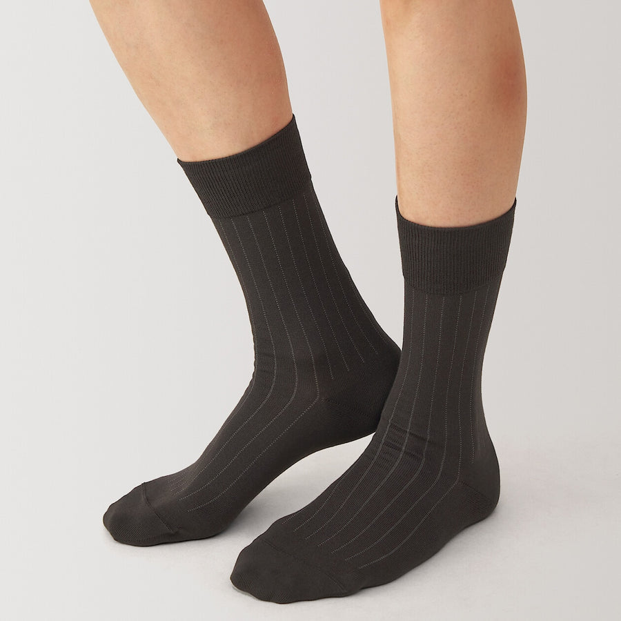 M's right angle Business socks Dark grey Stripe27-29cm