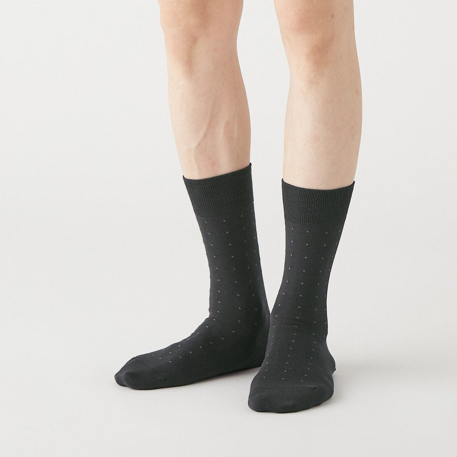 M's right angle Business socks Dot PatternD grey ptn27-29cm