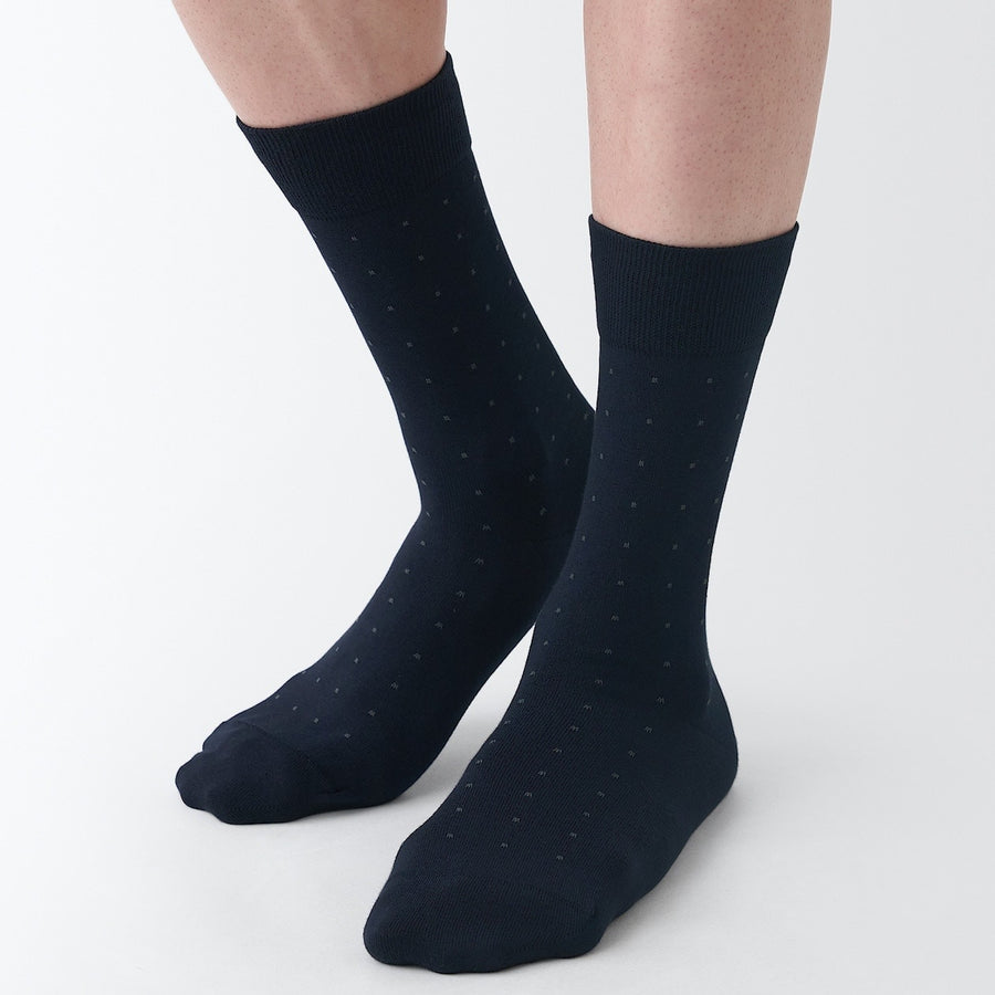 M's right angle Business socks Dot PatternD grey ptn27-29cm