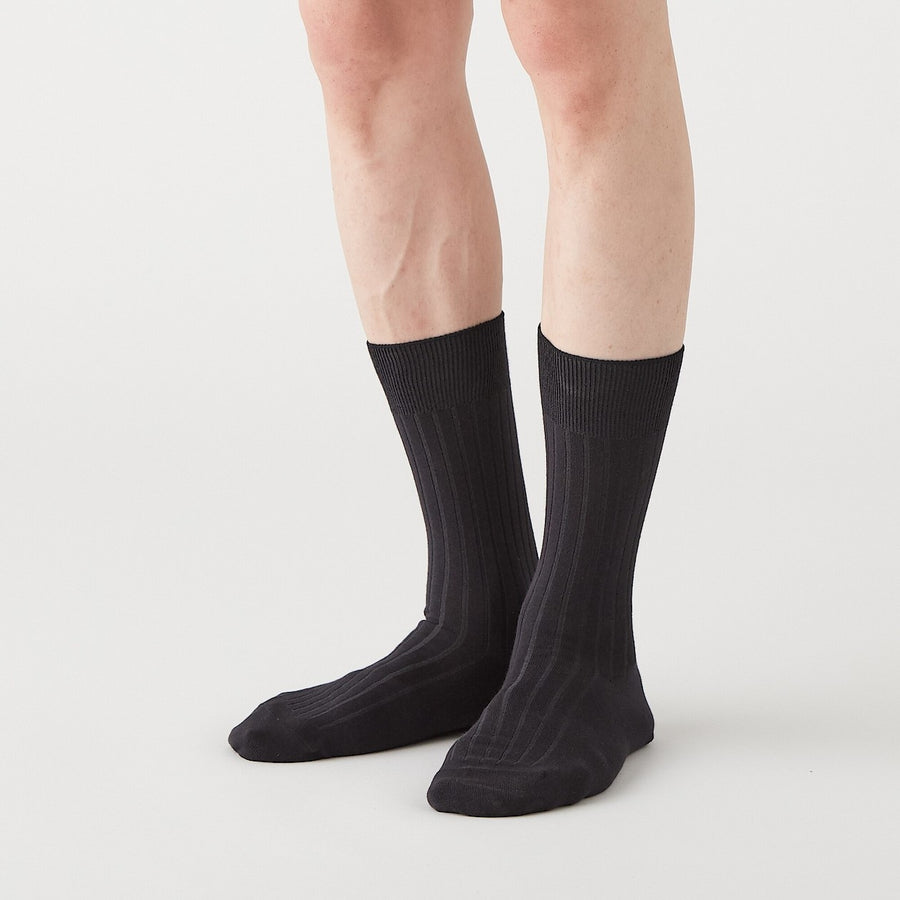 M's right angle ribbed business socksDark grey27-29cm