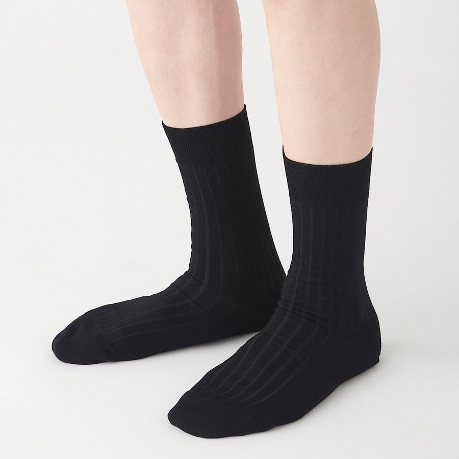 M's right angle ribbed business socksDark grey27-29cm