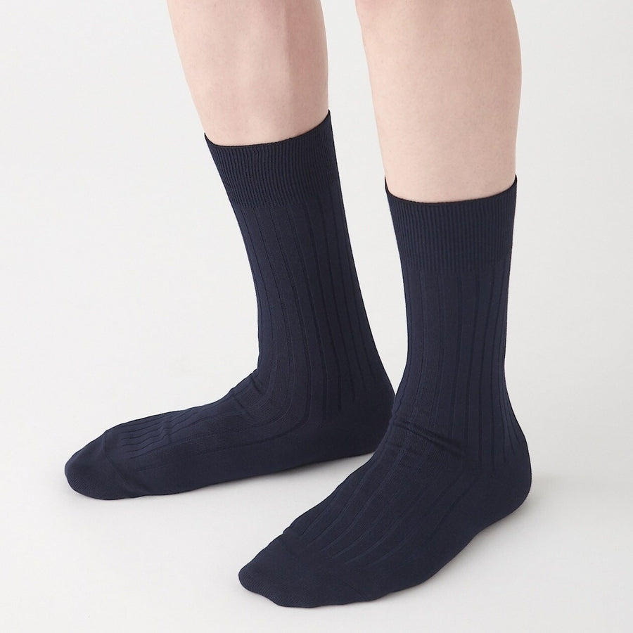 M's right angle ribbed business socksDark grey27-29cm