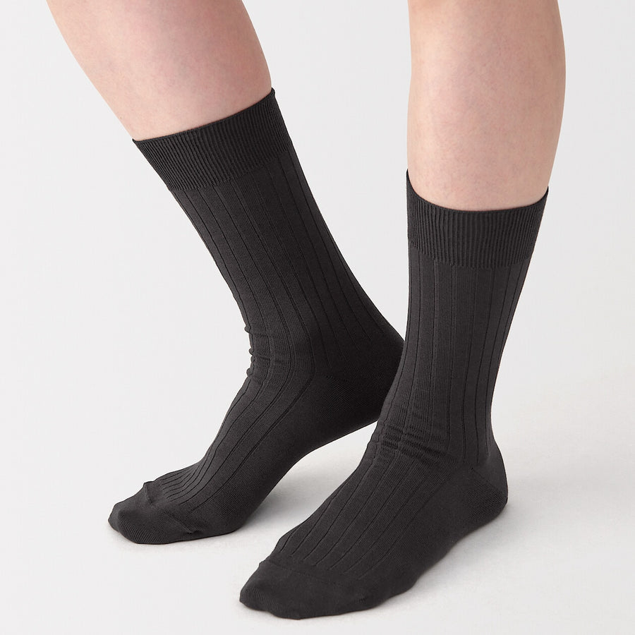 M's right angle ribbed business socksDark grey27-29cm