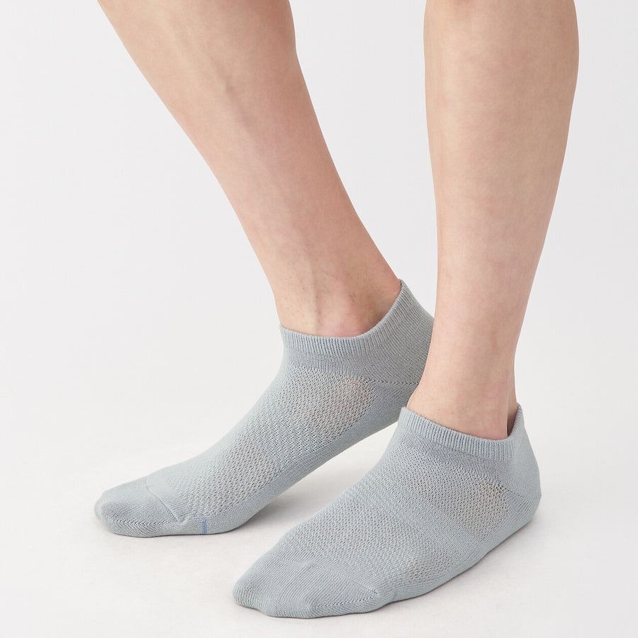 M's Right angle breathable cotton sneaker socksWhite25-27cm
