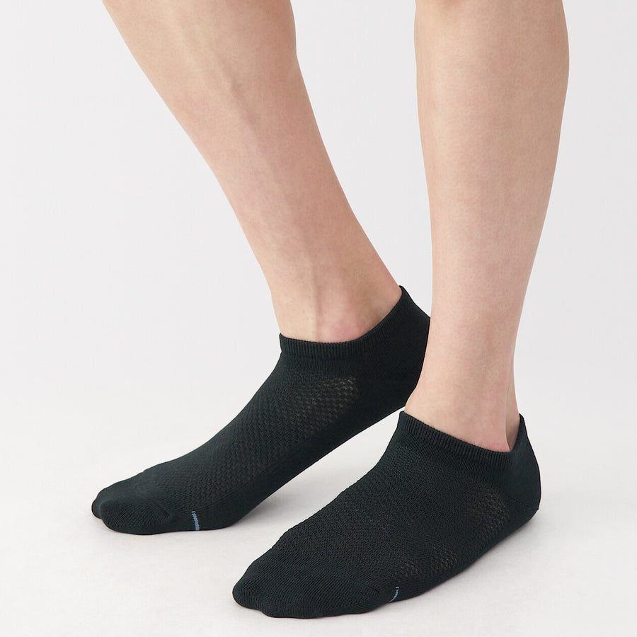 M's Right angle breathable cotton sneaker socksWhite25-27cm