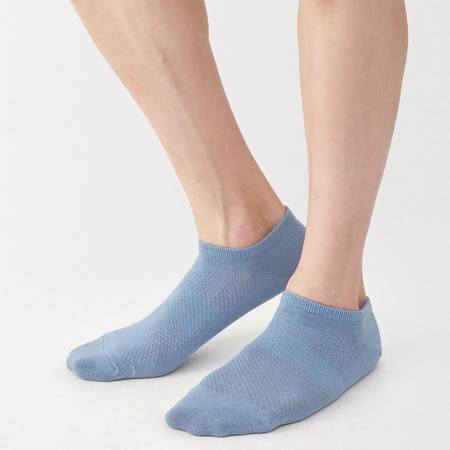 M's Right angle breathable cotton sneaker socksWhite25-27cm