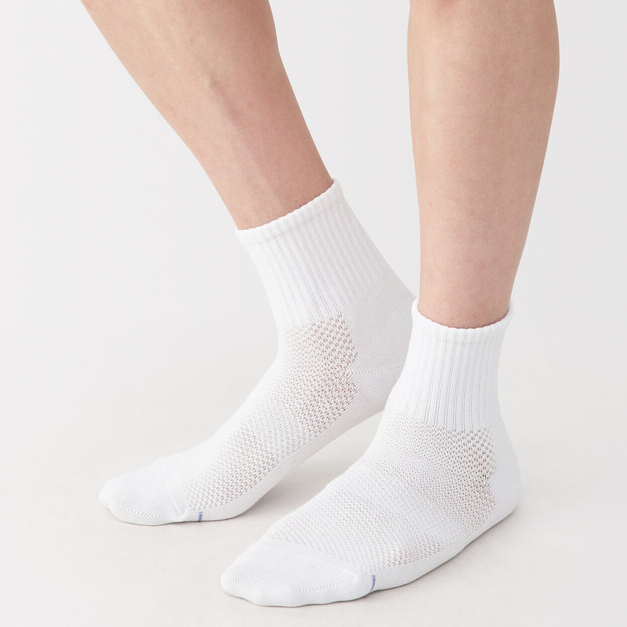 M's Right angle breathable cotton short socksWhite25-27cm