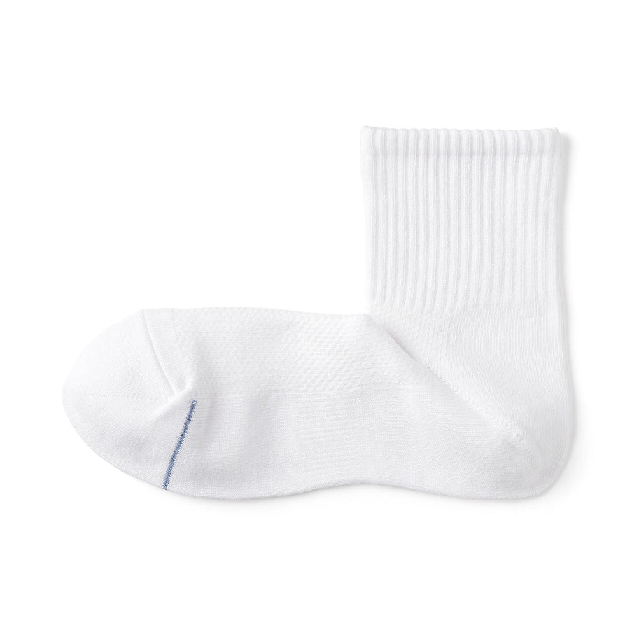 M's Right angle breathable cotton short socksWhite25-27cm